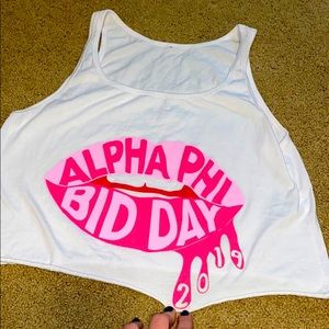 Alpha phi sorority cropped tank top